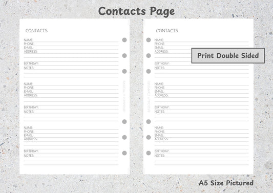 Basic Contacts Page