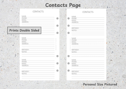 Basic Contacts Page